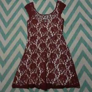 Lace fit n flare dress